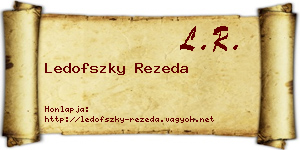 Ledofszky Rezeda névjegykártya